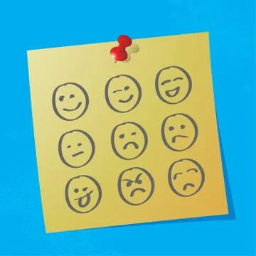 Hand drawn emoticons Stock Illustration