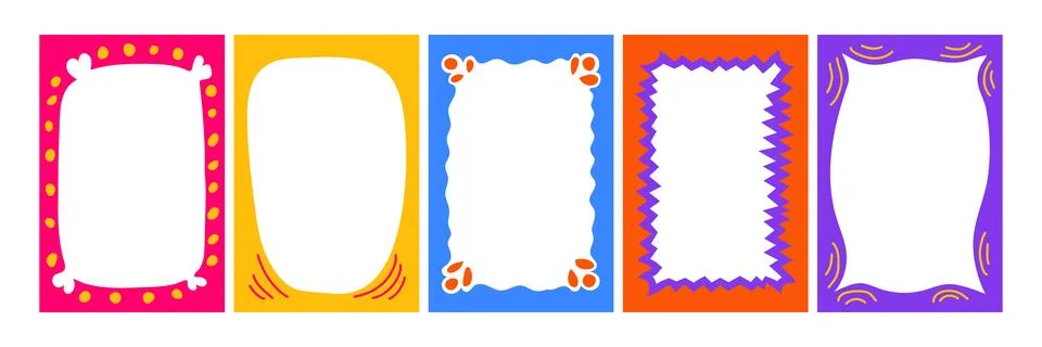 Hand drawn empty Frame for social media. Doodle blank background for text in  Stock Illustration