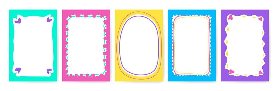Hand drawn empty Frame for social media. Doodle blank background for text i.. Stock Illustration