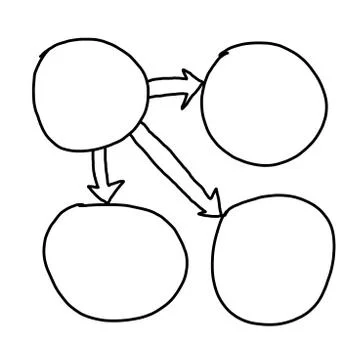 Hand drawn a empty geometry of Business concept. Stock Illustration