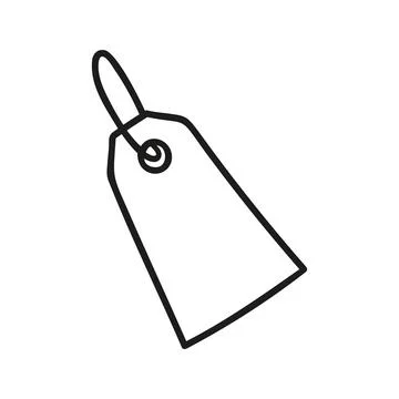 Hand drawn empty price tag. Vector doodle illustration Stock Illustration