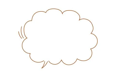 Hand drawn empty speech bubble with wavy lines on the left side Stock Illustration
