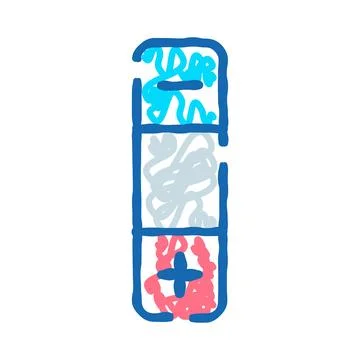 Hand drawn energy level indicator with plus minus symbols Illustration