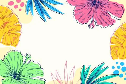 Hand drawn engraved floral background Stock Illustration
