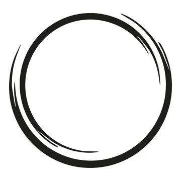 Hand drawn enso brush stroke circle shape Stock Illustration