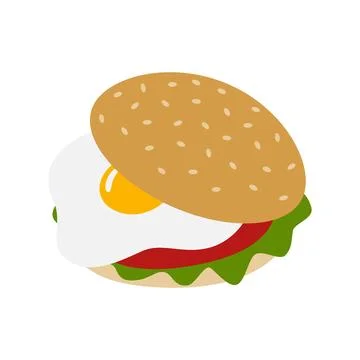 Hand drawn Enticing Egg Burger illustration designed for breakfast promotion to Illustrazione stock