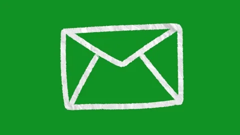 Hand Drawn Envelope Animation Green Screen White Doodle Mail Icon Motion Graphic 库存影片 334579383