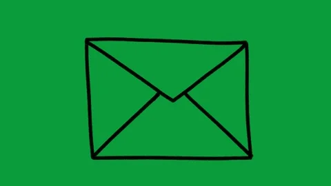 Hand Drawn Envelope Mail Icon 2D Animation Green Screen Stock Footage 341798802