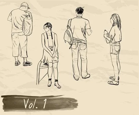Hand-drawn EPS8 vector illustration. People sketch series. Stock Illustration