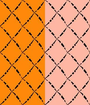 Hand drawn ethnic grid seamless pattern. Neutral geometric diagonal structure Stock Illustration