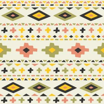 Hand drawn ethnic seamless pattern. Boho style Illustrazione stock