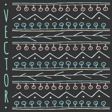 Hand drawn ethnic vector pattern Stock Illustration
