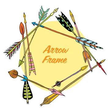 Hand drawn ethnicpattern with arrows for design, seamless pattern with tribal 스톡 일러스트