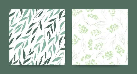 Hand Drawn Eucalyptus Pattern. Summer Botanic Print. Tropical Fabric Design. Stock Illustration