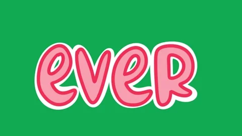 Hand Drawn Ever Word 2D Green Screen Animated Title Typography Overlay Stock Footage 342398687
