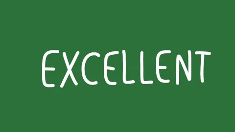 Hand Drawn Excellent Text Writing Animation on Green Screen | 2D Hand Drawn  Stock Footage 328989422