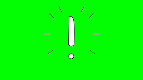 Hand drawn exclamation mark animation on green screen. 4K Video stock 343264962
