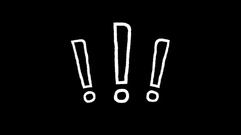 Hand Drawn Exclamation Mark Symbols Animation on Black Background Video stock 342699056