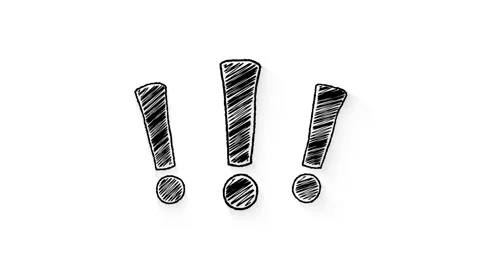 Hand Drawn Exclamation Mark Symbols Animation on White Background Stock-Footage 342699062