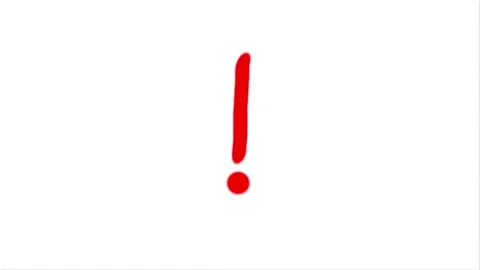 Hand Drawn Exclamation Mark Warning Animated Icon Stock Footage 330582913
