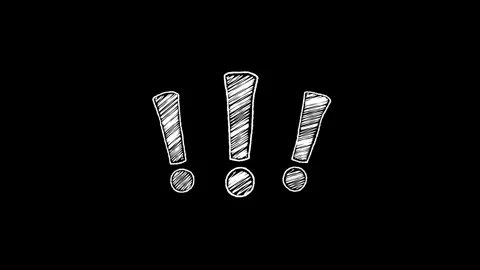 Hand Drawn Exclamation Marks Warning Symbol Animation Stock Footage 342699078