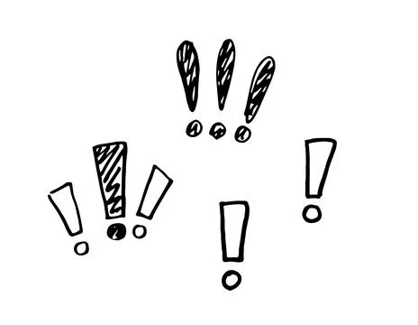 Hand drawn exclamation point doodle Stock Illustration