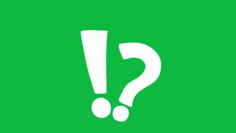 Hand Drawn Exclamation Question Mark 2D Green Screen Animated Symbol Overlay Stock Footage 342398512
