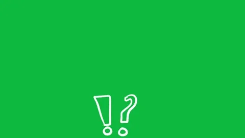 Hand Drawn Exclamation Question Mark 2D Green Screen Animated Symbol Overlay Stock Footage 342398539
