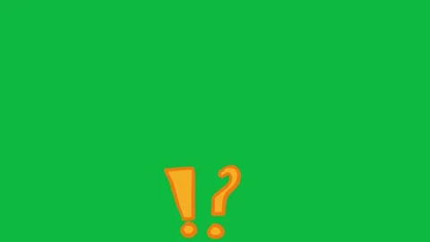 Hand Drawn Exclamation Question Mark 2D Green Screen Animated Symbol Overlay Stock Footage 342398541