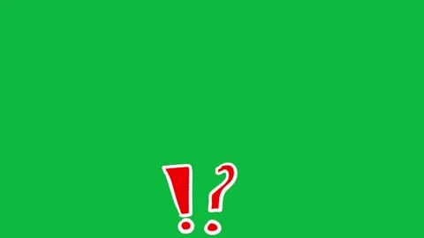Hand Drawn Exclamation Question Mark 2D Green Screen Animated Symbol Overlay Stock Footage 342398573