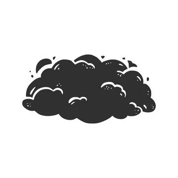 Hand drawn explosion cloud, splash smoke Stock Illustration