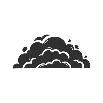Hand drawn explosion cloud, splash smoke Stock Illustration