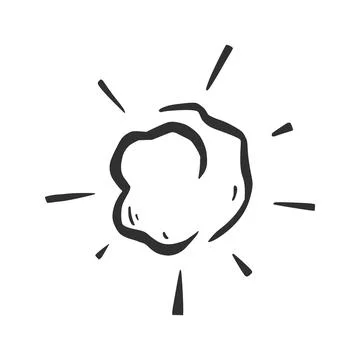 Hand drawn explosion cloud, splash smoke イラスト素材