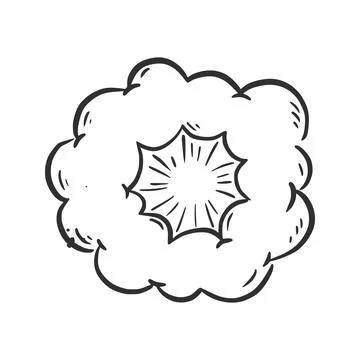 Hand drawn explosion cloud, splash smoke イラスト素材