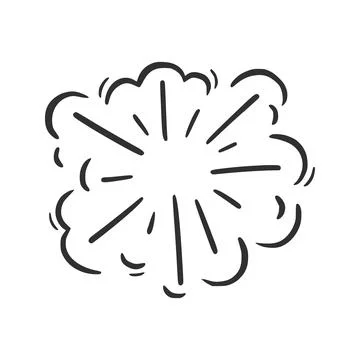 Hand drawn explosion cloud, splash smoke イラスト素材