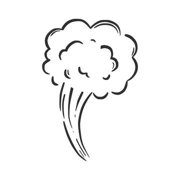 Hand drawn explosion cloud, splash smoke イラスト素材