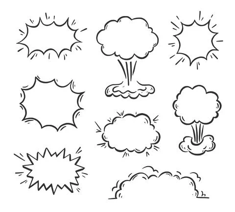 Hand drawn explosion speech bubble Stock Illustration