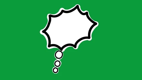 Hand Drawn Explosive Thought Bubble White Fill 2D Animation Green Screen Stock Footage 341798697