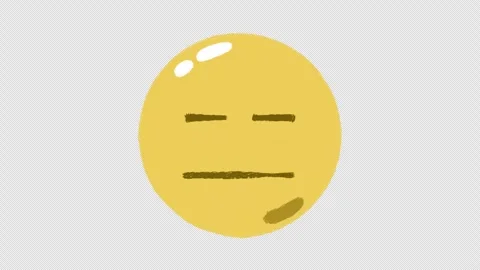 Hand-drawn expressionless animated emoji Stock Footage 262372015
