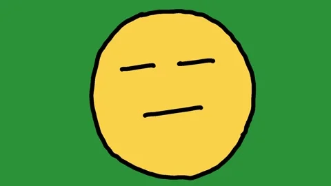 Hand-Drawn Expressionless Neutral Face | 2D Animated Bored Expression  库存影片 333983240