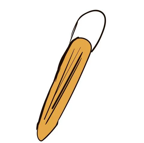 Hand-Drawn eye shadow applicator. Doodle vector illustration. Make up Stock Illustration