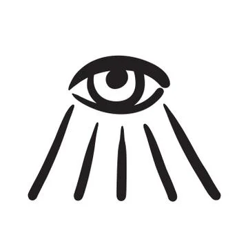 Hand drawn eye symbol vector icon illustration . Stock Illustration
