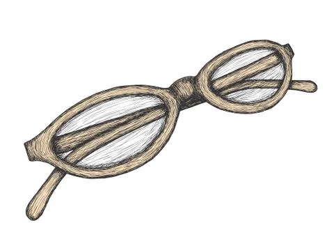 Hand drawn eyeglasses Stock Illustration