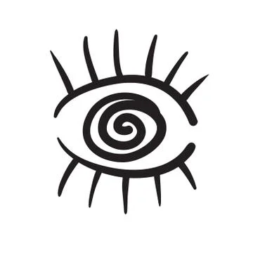 Hand drawn eyes set vector illustration black and white. Stock Illustration