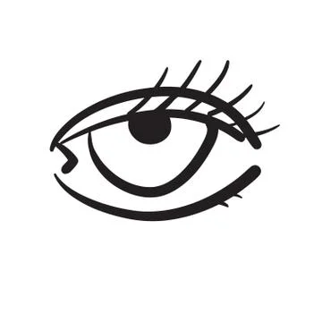 Hand drawn eyes set vector illustration black and white. Stock Illustration