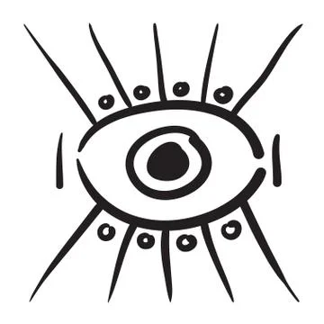 Hand drawn eyes set vector illustration black and white. Stock Illustration