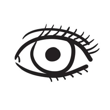 Hand drawn eyes set vector illustration black and white. Stock Illustration