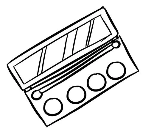 Hand-Drawn eyeshadows. Doodle vector illustration. Make up Stock Illustration