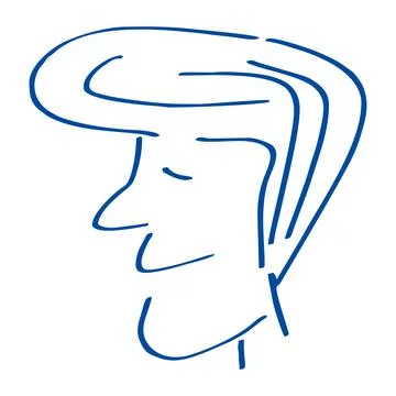 Hand drawn face coloring page. Simple facial strokes. Stock Illustration