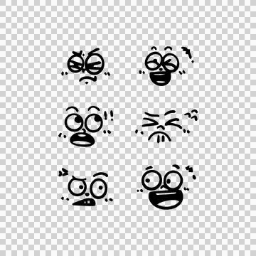 Hand drawn face smiley emoticon collection 03 design Stock Illustration
